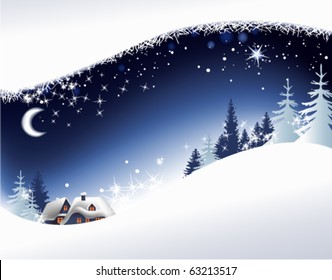 Christmas landscape background