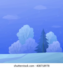 Christmas Landscape, Forest Low Poly