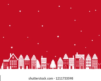 Christmas landscape illustration