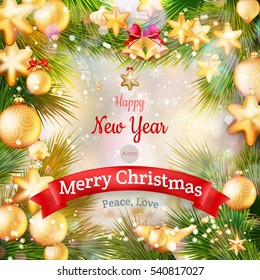 Christmas landscape Poster. EPS 10 vector file included