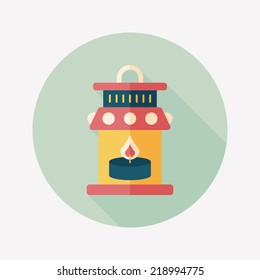 Christmas lantern flat icon with long shadow,eps10