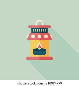 Christmas lantern flat icon with long shadow,eps10