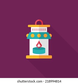 Christmas lantern flat icon with long shadow,eps10