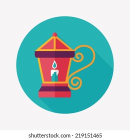 Christmas lantern flat icon with long shadow,eps10