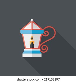 Christmas lantern flat icon with long shadow,eps10