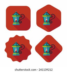 Christmas lantern flat icon with long shadow,eps10