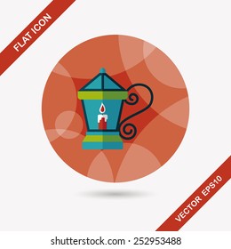 Christmas lantern flat icon with long shadow,eps10