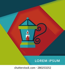 Christmas lantern flat icon with long shadow,eps10