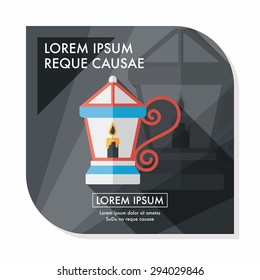 Christmas lantern flat icon with long shadow,eps10