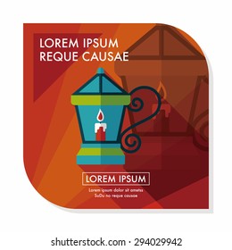 Christmas lantern flat icon with long shadow,eps10