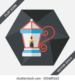 Christmas lantern flat icon with long shadow,eps10