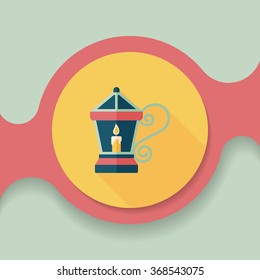Christmas lantern flat icon with long shadow,eps10