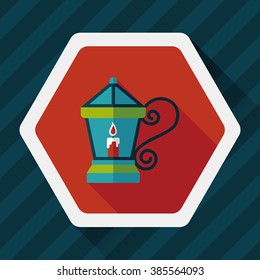 Christmas lantern flat icon with long shadow,eps10
