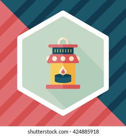 Christmas lantern flat icon with long shadow,eps10