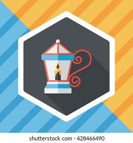Christmas lantern flat icon with long shadow,eps10