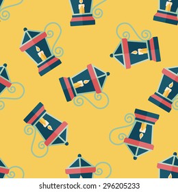 Christmas lantern flat icon,eps10 seamless pattern background