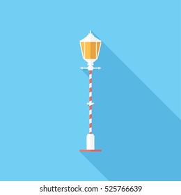 Christmas lantern icon . Flat design style modern vector illustration. Isolated on stylish color background. Flat long shadow icon. Elements in flat design.