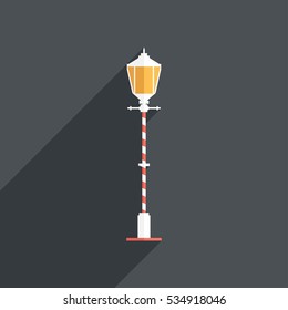 Christmas lantern icon .Flat design style modern vector illustration. Isolated on stylish color background. Flat long shadow icon. Elements in flat design.