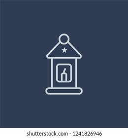 christmas lantern icon. christmas lantern linear design concept from Christmas collection. Simple element vector illustration on dark blue background.