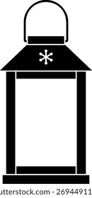 Christmas Lantern with Snowflake silhouette vector.
Transparent background.