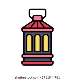 Navidades Ilustración vectorial de linterna, icono de estilo lleno