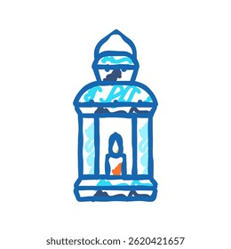 christmas lantern winter doodle icon sketch vector. christmas lantern winter sign. isolated symbol illustration