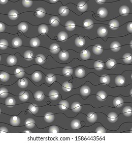 Christmas lanterns on the grey background.