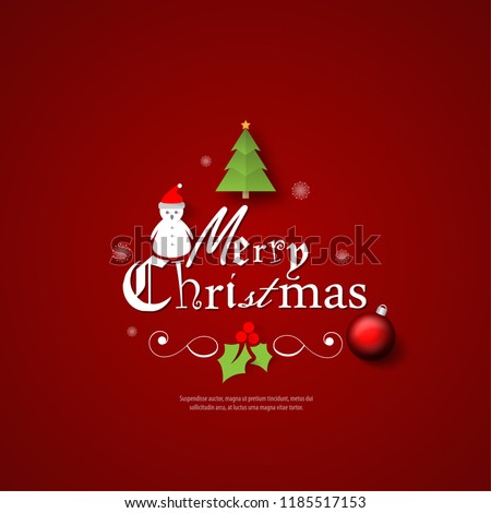 Christmas Layout/Cover. Minimalist Creative Design Concept. Stock Vector Illustration. Modern and Abstract Background