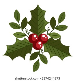 hojas de navidad aisladas