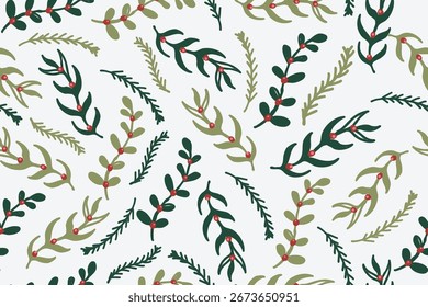 Folha de Natal padrão rabiscos para fundo, tecido, motivo, capa, embalagem, etc.