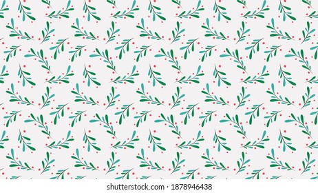 Christmas leaf pattern wallpaper. background. free space for text.