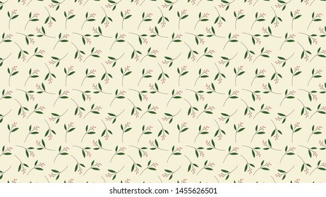 Christmas leaf pattern wallpaper. free space for text. copy space.