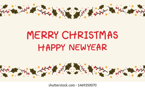 Christmas leaf pattern wallpaper. free space for text. copy space.