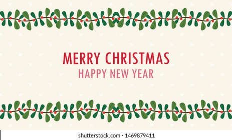 Christmas leaf pattern wallpaper. free space for text. copy space.