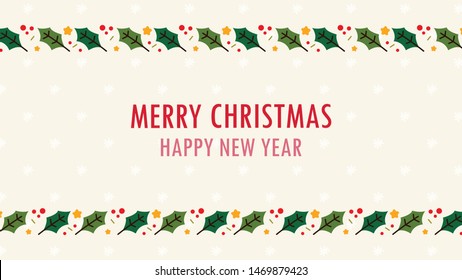 Christmas leaf pattern wallpaper. free space for text. copy space.