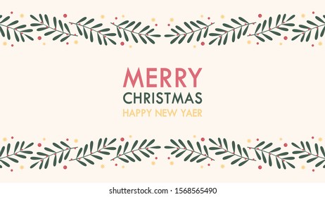 Christmas leaf pattern wallpaper. free space for text. copy space.