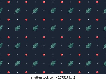 Christmas leaf pattern wallpaper. free space for text. copy space. Holy.