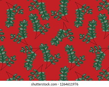 Christmas Leaf Print Pattern  svg