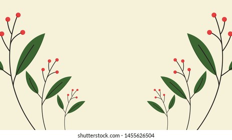 Christmas leaf vector. free space for text. copy space. blank.