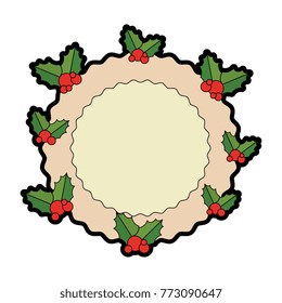 christmas leafs decorative frame