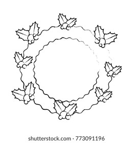 christmas leafs decorative frame