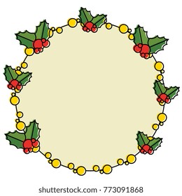 christmas leafs decorative frame