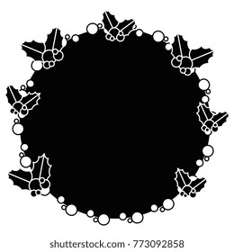 christmas leafs decorative frame