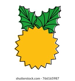 christmas leafs decorative icon