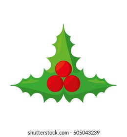 christmas leafs isolated icon vector illustration design