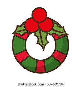 christmas leafs isolated icon vector illustration design