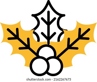 Christmas leaves, illustration, vector on a white background.