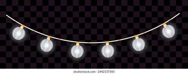Christmas led garland with lamps and white light 