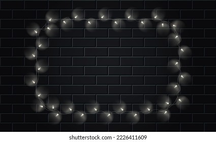 Christmas LED garland with light bulbs for christmas tree