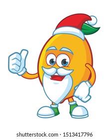 christmas lemon mascot character vector design